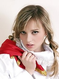 Sexy teen dressed up as a musketeer