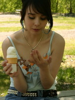 cute teen with icecream cone