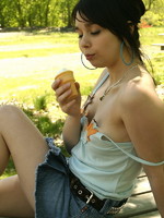 cute teen with icecream cone