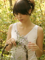 sexy teen model in the woods