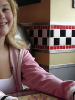 cheerful blonde teen christine young flashing and teasing