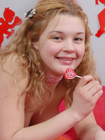 pretty teen girl christine young posing with a lollypop