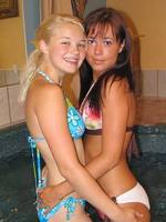 two young lesbians getting wet and naughty in a hot jacuzzi