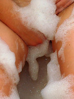 teen girl emily takes a bubble bath