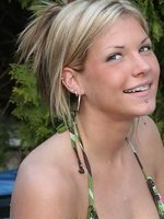 kayla gets nice and wet in the hot tub