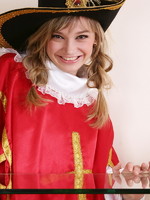 sexy teen dressed up as a musketeer