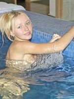 lovely anne swimming in the pool