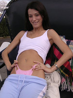 long-haired cutie sweet amylee flashing her tits in public