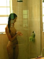 voyeur view of brooke in the shower